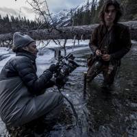 Making the impossible possible: Cinematographer Emmanuel \"Chivo\" Lubezki films Forrest Goodluck as Hawk in a closeup shot for \"The Revenant.\" | &#169; 2016 TWENTIETH CENTURY FOX