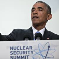U.S. President Barack Obama points to a member of the press during a news conference at the Nuclear Security Summit in Washington on April 1. | BLOOMBERG