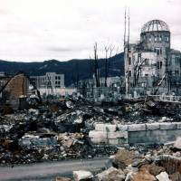 The gutted Hiroshima Prefectural Industrial Promotion Hall, known today as the Atomic Bomb Dome, is seen in November 1945 in a photo taken by the U.S. Army and distributed by Hiroshima Peace Memorial Museum. | REUTERS