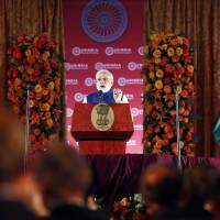Indian Prime Minister Narendra Modi speaks during the U.S.-India Business Council 41st Annual Leadership Summit Tuesday in Washington. | AP