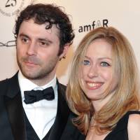 Chelsea Clinton and her husband, Marc Mezvinsky, attend the American Foundation for AIDS Research\'s annual New York gala on Feb. 9, 2011. | AP