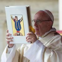Pope Francis celebrates a Jubilee Mass for priests in St. Peter’s Square at the Vatican on Friday. Pope OKs procedures to remove bishops who botch sex abuse cases