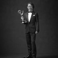 Polygon Pictures chief Shuzo Shiota poses with his trophy at the 39th Daytime Emmy Awards in 2012. The studio\'s work on \"Transformers: Prime\" earned it the Outstanding Special Class Animated Program award. | COURTESY OF (C) POLYGON PICTURES