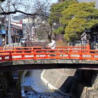 Sakura Bashi (Cherry Bridge) in Takayama’s old town crosses over one of the city’s many waterways. | CARLA FRANCIS