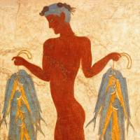 \"The Fisherman Fresco from Room 5 of the West House of Akrotiri\" (17th century B.C.) | MUSEUM OF PREHISTORIC THERA &#169; THE HELLENIC MINISTRY OF CULTURE AND SPORTS-ARCHAEOLOGICAL RECEIPTS FUND