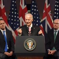 U.S. Vice President Joe Biden delivers a speech at the Paddington Town Hall in Sydney on July 20, 2016. | AFP-JIJI