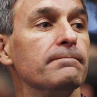 Former Virginia Attorney General Ken Cuccinelli, a leader in a movement to not accept the Republican National Convention Rules Committee\'s report and rules changes, reacts after his efforts to force a roll-call vote failed and the convention refused to hold the vote and descended into chaos Monday. | REUTERS
