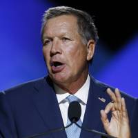 Ohio Gov. John Kasich addresses the 2016 National Convention of the NAACP Sunday in Cincinnati. | AP