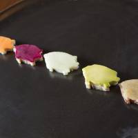 \"This little piggy went to the market”: A pork-belly journey around the world to five destinations, each with its own seasonings, from North Africa to North America, then Asia and South America, and finally back to Modena. | RITZ-CARLTON KYOTO