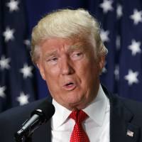 Republican presidential candidate Donald Trump speaks about school choice on Sept. 8 at the Cleveland Arts and Social Sciences Academy. | AP