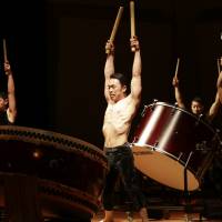 In circles: The Sado Island-based Kodo drum troupe mixes theatrics and traditional Japanese drumming in its latest show, “Spiral.” Kabuki's Bando Tamasaburo V takes Kodo drum troupe in an artistic new direction with 'Spiral'