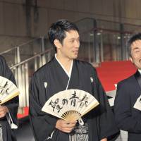 Masahiro Higashide, Kenichi Matsuyama and director Yoshitaka Mori from \"Satoshi: A Move for Tomorrow.\"  | YOSHIAKI MIURA
