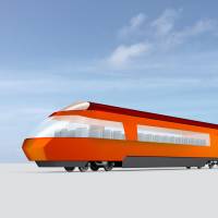 This computer-generated image shows the envisioned design for Odakyu Electric Railway Co.’s 70000 series Romancecar. Odakyu plans to debut new luxurious Romancecar on Hakone run in 2018