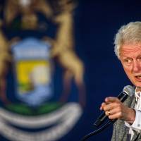 Former President Bill Clinton speaks Monday at Northbank Center in downtown Flint, Michigan. Clinton is campaigning for his wife, 2016 Democratic presidential nominee Hillary Clinton, in Michigan. Bill Clinton treads carefully after 'craziest' Obamacare slip
