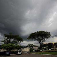 Dark clouds gather as Hurricane Matthew approaches in Kingston Sunday. | REUTERS