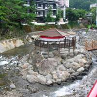 Healing waters: A tiny open-air foot bath in Shuzenji called Dokko no yu is supposedly the oldest hot-spring bath on the Izu Peninsula. | COURTESY IZU TOURISM