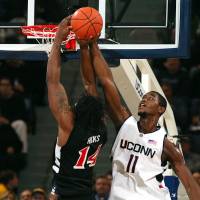 Former UConn big man Hilton Armstrong was the Big East Conference\'s 2005-06 Defensive Player of the Year. | UCONN ATHLETICS