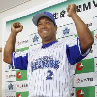 The BayStars\' Jose Lopez was named a monthly MVP for the first time in his career on Friday. | KYODO
