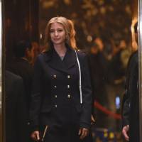 Ivanka Trump, daughter of U.S. President-elect Donald Trump, arrives at Trump Tower in New York on Monday. | AFP-JIJI
