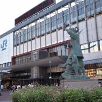 A statue of Momotaro in front of Okayama Station. The city of Okayama, the town of Kibichuo and the city of Maniwa are trying to attract Muslim tourists from Malaysia. | ISTOCK