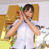 A virtual girl appears in this screen shot from \"VR Kanojo\" (\"VR Girlfriend\"), a video game developed by Kanagawa-based game maker Illusion. | COURTESY OF ILLUSION