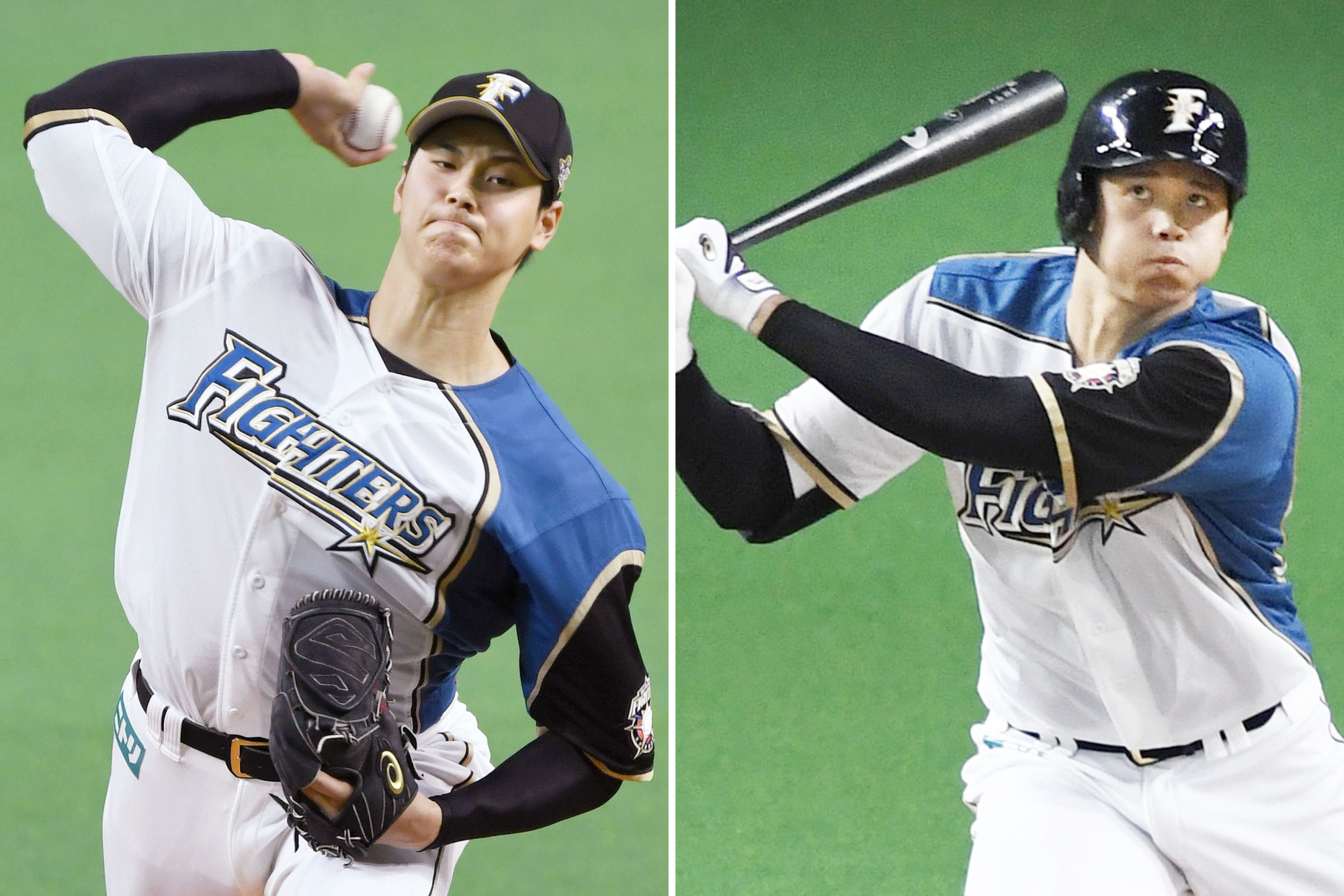 Shohei Otani became the first pitcher to be named to the PL Best Nine team as a designated hitter. | KYODO