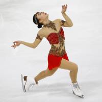 Wakaba Higuchi performs her free skating program at the Trophee de France on Saturday in Paris | AP