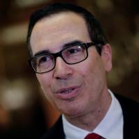 Steven Mnuchin, U.S. President-elect Donald Trump\'s nominee for Treasury secretary, speaks to reporters upon his arrival at Trump Tower in New York on Wednesday. | REUTERS
