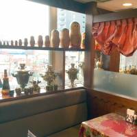 Matryoshka dolls dot the windowsill at Chaika, a Russian restaurant in Tokyo\'s Shinjuku Ward on Nov. 23. | YOSHIAKI MIURA