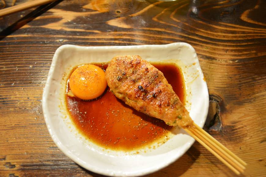 Kushiyakitori Mahoroba Egg yolk and minced chicken meat | J.J. O'DONOGHUE