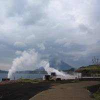 Steam, used to make salt, escapes from the onsen (hot spring) above the sand bath in Yamakawa. | KATHRYN WORTLEY