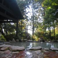 The mud onsen is nestled in a forest in the volcanic area of Kirishima. | KATHRYN WORTLEY