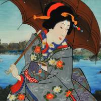 \"Woman with Parasol at Riverside\" (Meiji Era, Japan) | COLLECTION OF HAMAMATSU MUNICIPAL MUSEUM OF ART