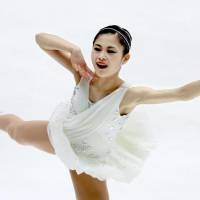 Satoko Miyahara performs her free-skate routine en route to the women\'s title at the All-Japan Championships on Sunday in Kadoma, Osaka Prefecture. | KYODO