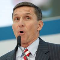 Incoming White House national security adviser Michael Flynn speaks at a U.S. Institute of Peace conference in Washington on Tuesday. | REUTERS