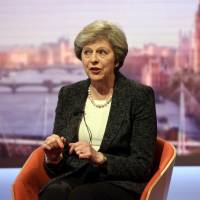 Britain\'s Prime Minister Theresa May speaks on the BBC\'s Andrew Marr Show on Jan. 22 in this photo provided by the BBC. | REUTERS