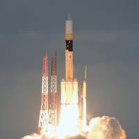 An H-IIA rocket carrying the Kirameki-2 defense communication satellite is launched on Tuesday. | KYODO