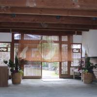 Noren hang in the entrance of a building in Katsuyama, Okayama Prefecture. | J.J. O\'DONOGHUE