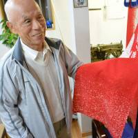 Katsumi Kanbayashi, 76, is the founder of Kyoto\'s Katsumi Sometomo Shobien, one of the last industrial-scale noren dyeing factories in Japan. | J.J. O\'DONOGHUE