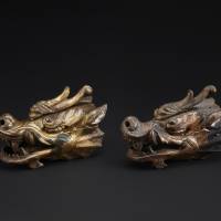 Gilt-bronze dragon heads from Wolji Site, Gyeongsangbuk-do, Korea (8th Century) | GYEONGJU NATIONAL MUSEUM, REPUBLIC OF KOREA