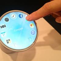 Sharp Corp.\'s circular liquid-crystal display is shown in March 2015. | KAZUAKI NAGATA