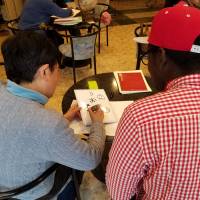 An asylum seeker from Senegal who claims to be a victim of political persecution at home takes a free Japanese-language lesson at a Tokyo church on Feb. 9. | TOMOHIRO OSAKI