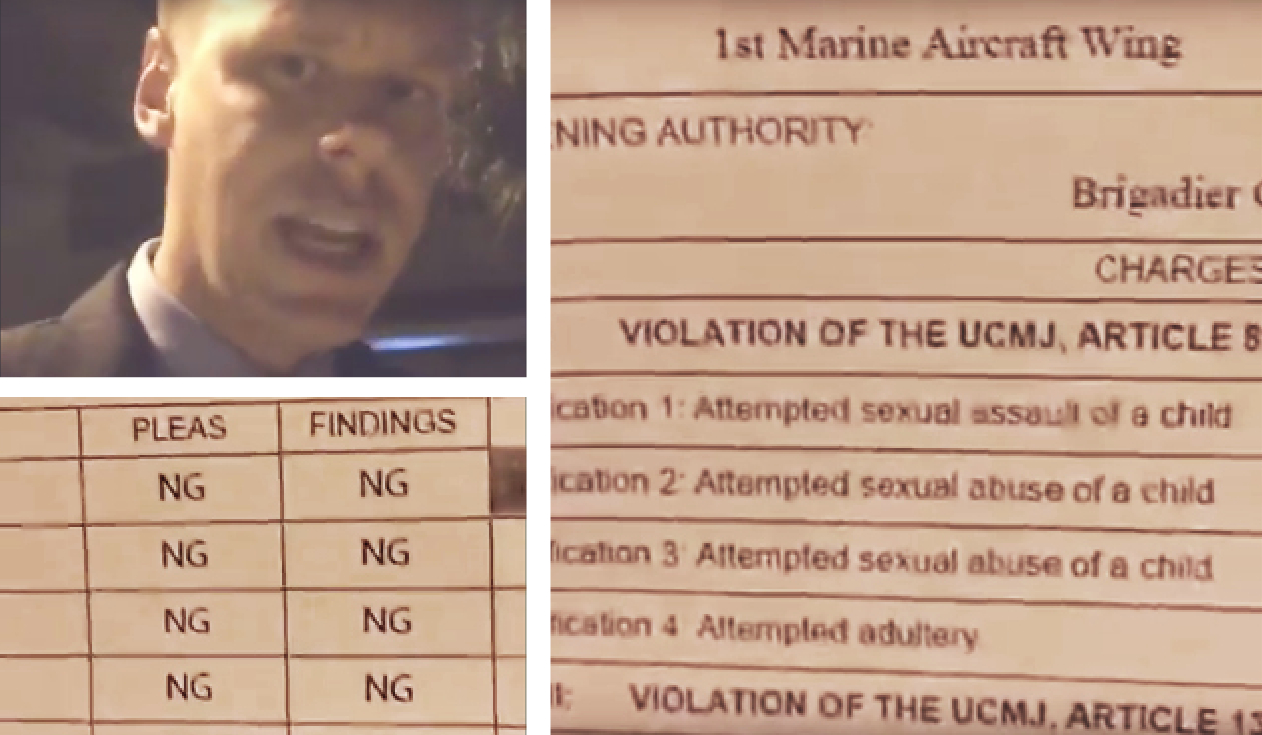 To catch a potential predator: In a YouTube video posted in June 2016, lawyer Timothy J. Bilecki shows the not-guilty verdicts in a case involving a U.S. service member on Okinawa. The suspect was arrested on child sex charges after falling for a sting operation conducted by the Naval Criminal Investigative Service. | REUTERS