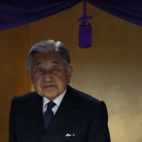 Exit strategy: Emperor Akihito attends an event celebrating the 130-year anniversary of the Imperial Guard on Jan. 19, days before a government-appointed panel revealed its findings on the issue of if and how he might be able to abdicate. No country for old emperors