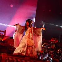 Cultural mashup: Yuko Suzuhana from WagakkiBand shows off her kimono. Review: WagakkiBand at Tokyo Metropolitan Gymnasium
