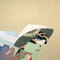 Uemura Shoen\'s “Large Snowflakes” (1944) | ADACHI MUSEUM OF ART (YASUGI, SHIMANE),  NO UNAUTHORIZED REPRODUCTION OR PUBLICATION OF THIS IMAGE IS PERMITTED