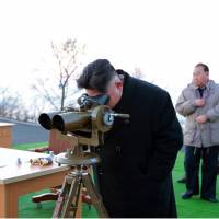 This undated picture released by North Korea\'s Korean Central News Agency (KCNA) via KNS on Tuesday shows North Korean leader Kim Jong Un supervising the launching of four ballistic missiles by the Korean People\'s Army (KPA) during a military drill at an undisclosed location in North Korea. Nuclear-armed North Korea launched four ballistic missiles on Monday in another challenge to President Donald Trump, with three landing provocatively close to America\'s ally, Japan. | KCNA VIA KNS / AFP-JIJI