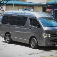 A van believed to be carrying the body of Kim Jong-Nam, the half-brother of North Korea\'s leader Kim Jong-Un, leaves the forensics wing of the Hospital Kuala Lumpur on Thursday. | AFP-JIJI