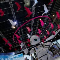 A robot shows off dance moves as part of a demonstration of 5G connectivity capabilities on the China Mobile stand during the second day of the Mobile World Congress in Barcelona, Spain, on Feb. 28. With blazing speeds and better connectivity, next-generation 5G network may lay 'foundation' for the future