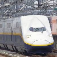 The double-decker E4 series bullet train runs between Tokyo and Niigata.  KYODO | KYODO